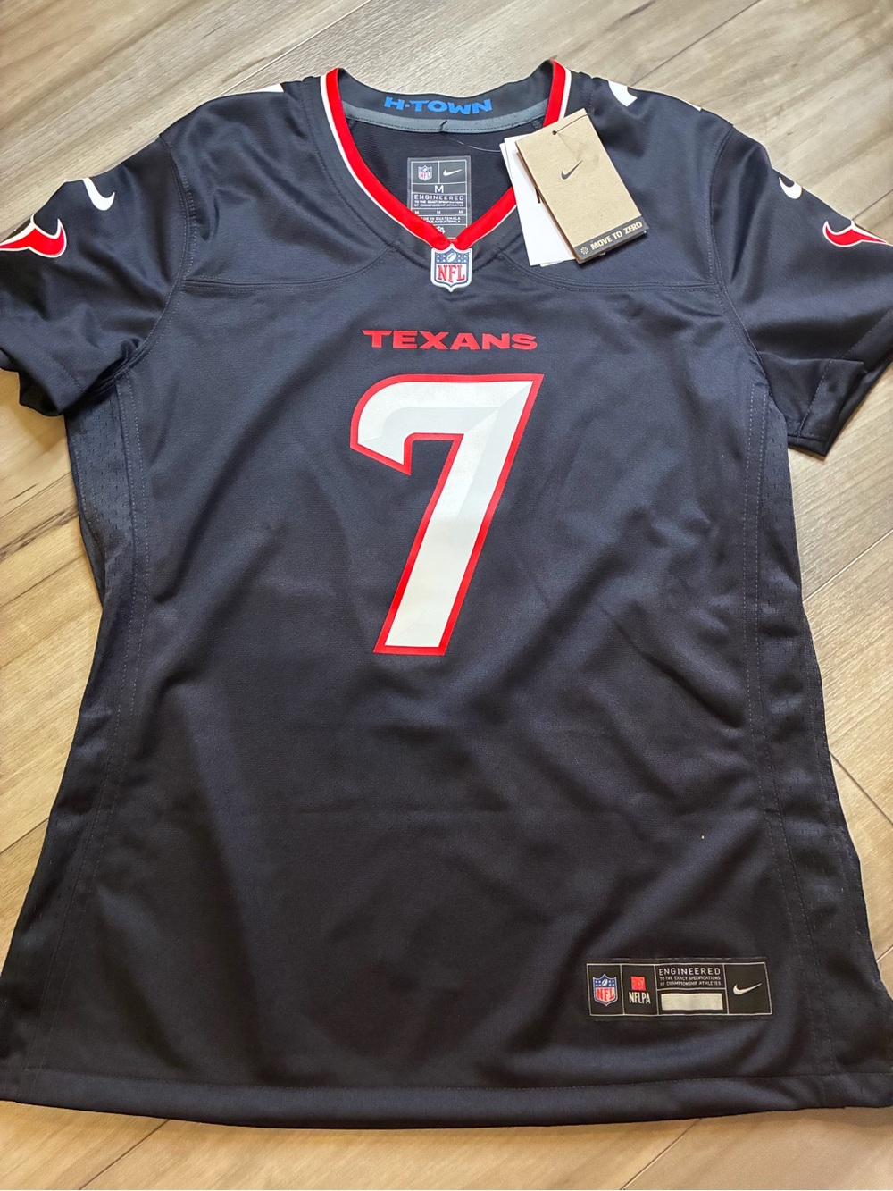 Nike Houston Texans #7 Black Jersey with Red & White Accents Women’s Medium